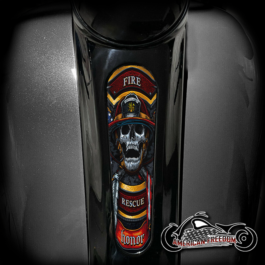 Harley 8 Inch Dash Insert - Firefighter Tradition Skull